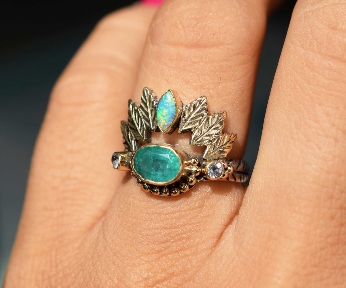 Anillo Pocahontas Esmeralda