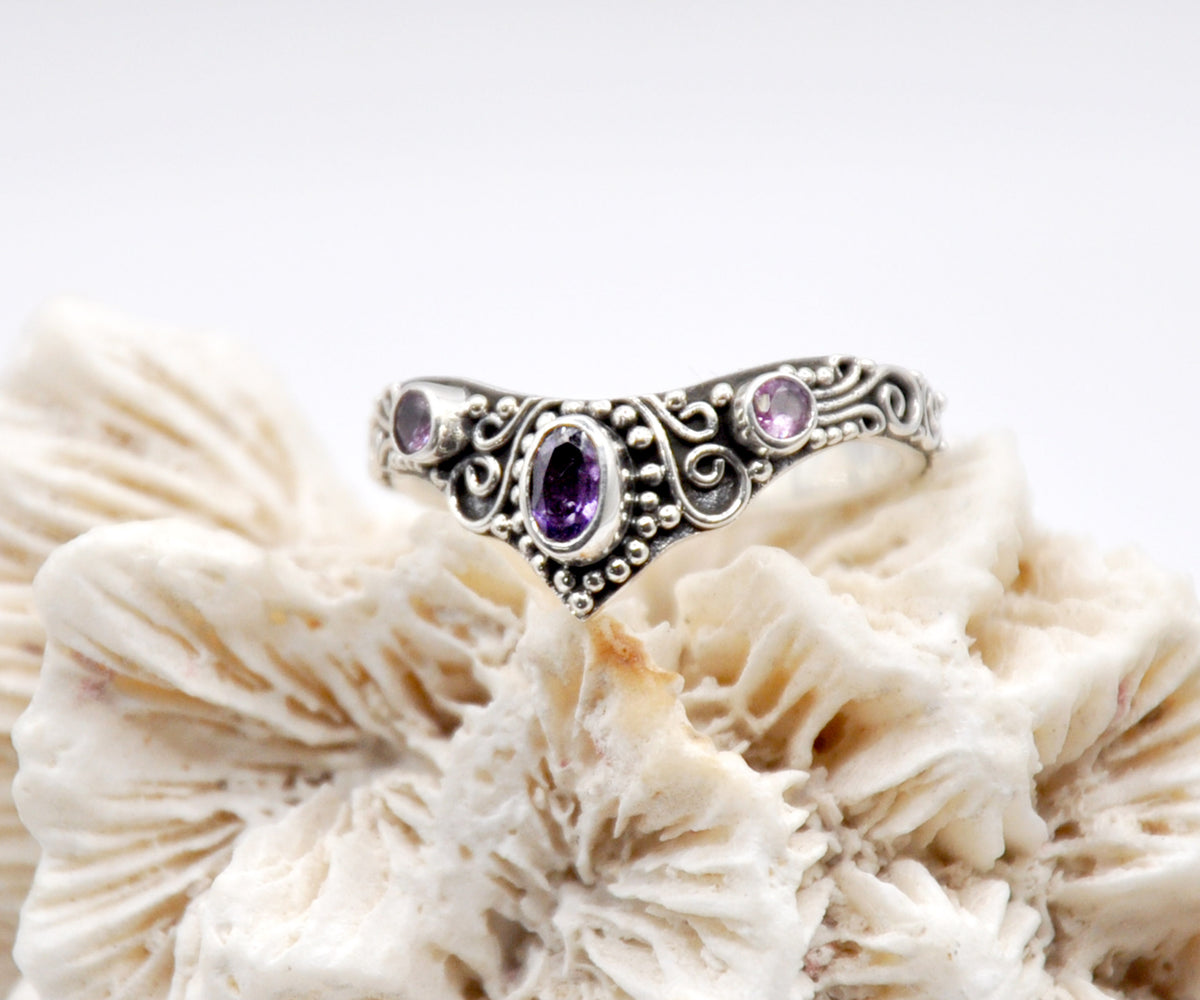 Anillo Fusión Amatista Zafiro rosado