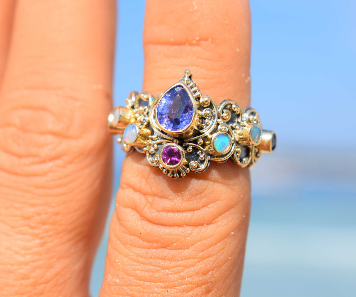 Anillo Magic Lotus Tanzanita