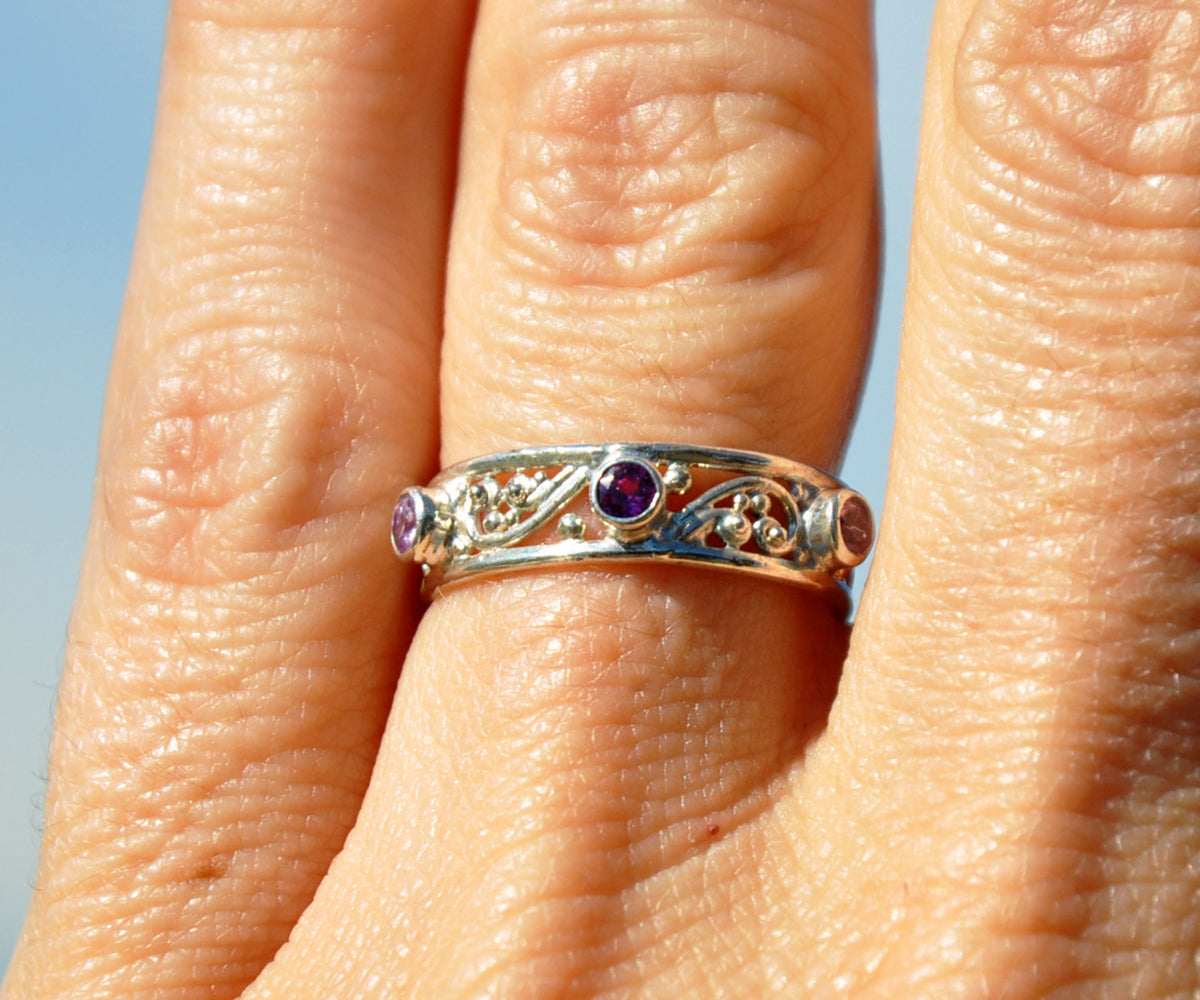 Anillo Basic Open Amatistas