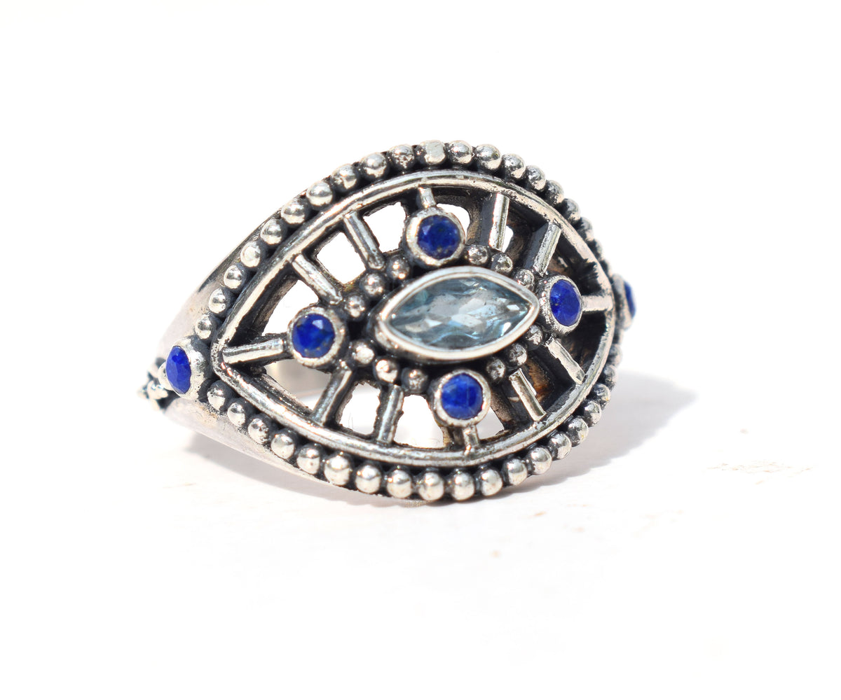 Anillo Tercer Ojo Aguamarina