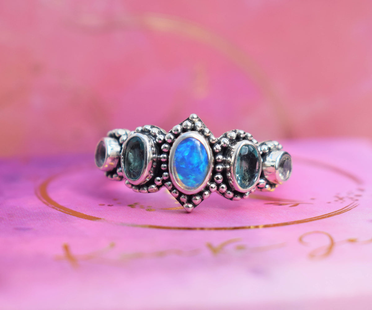 Anillo Petra Opalo y apatitas