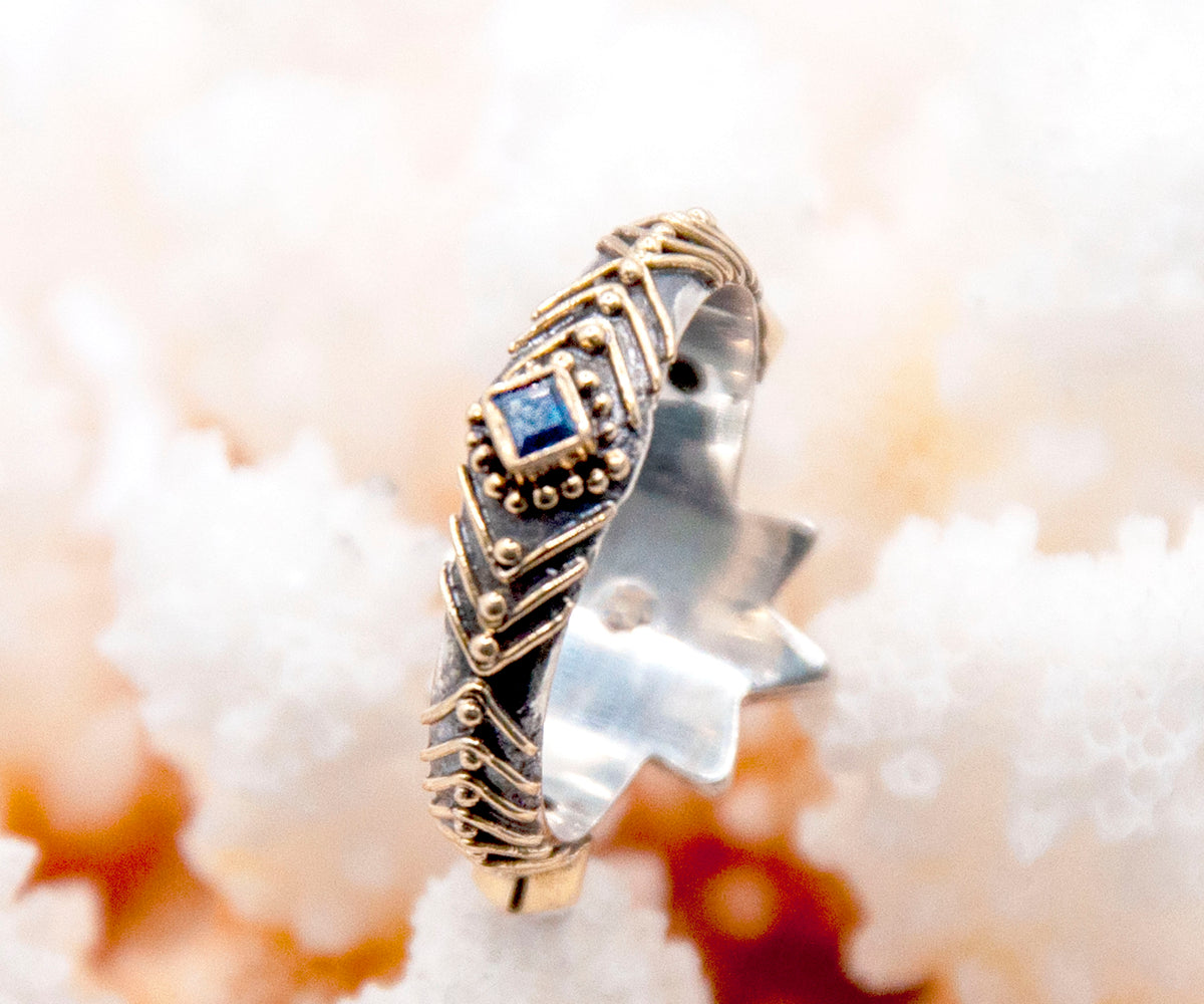 Anillo Cosmic Venus Aguamarina