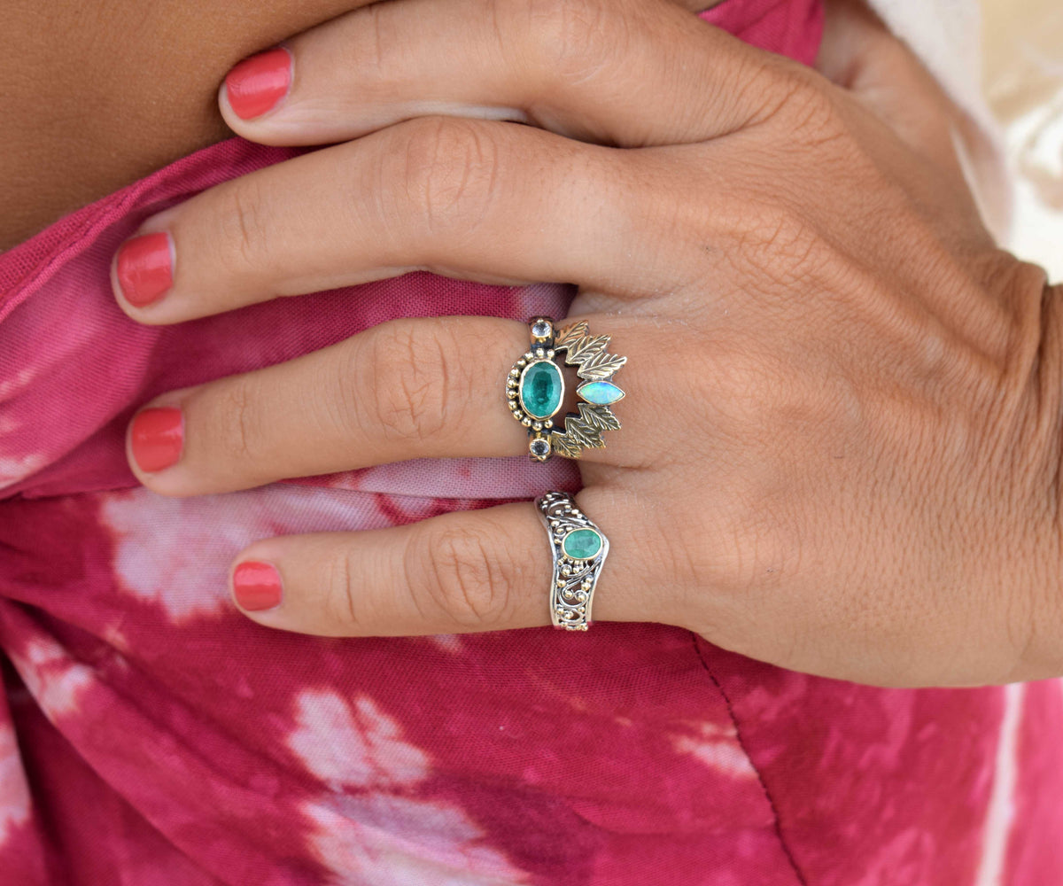 Anillo Pocahontas Esmeralda