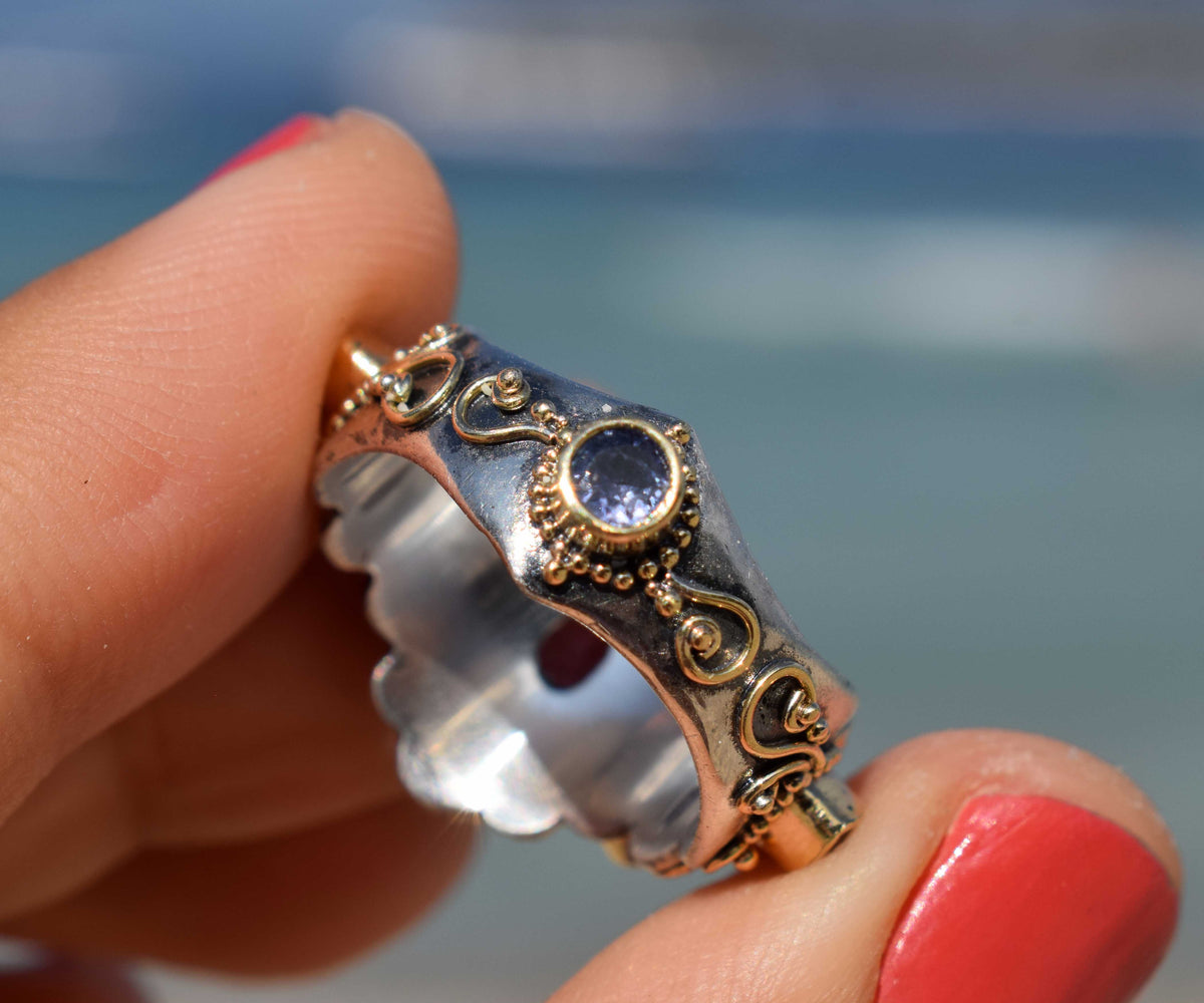 Anillo Magic Lotus Tanzanita