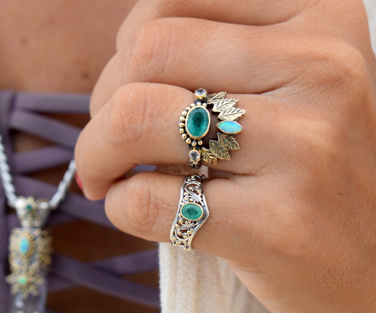 Anillo Pocahontas Esmeralda