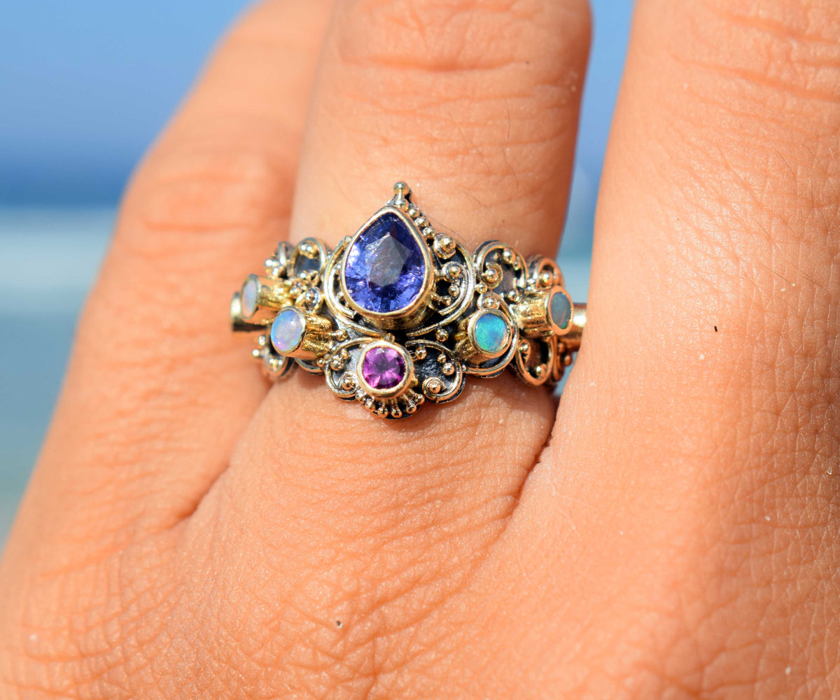 Anillo Magic Lotus Tanzanita