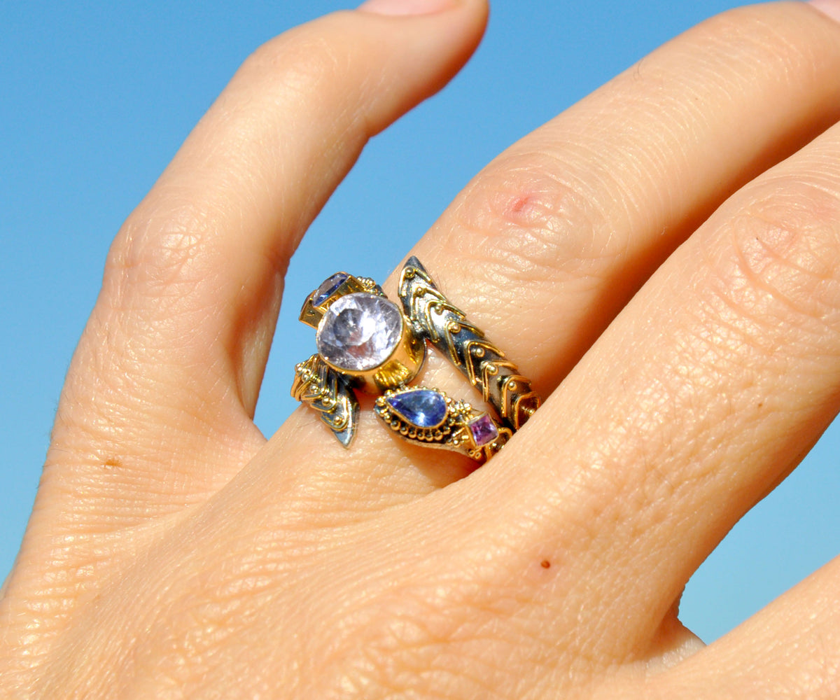 Anillo Kundalini Polaris kunzita