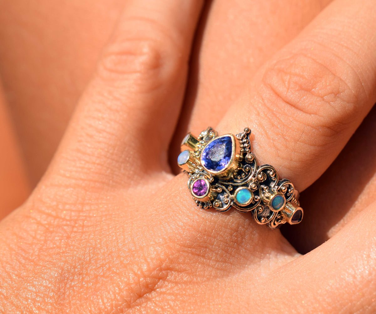 Anillo Magic Lotus Tanzanita