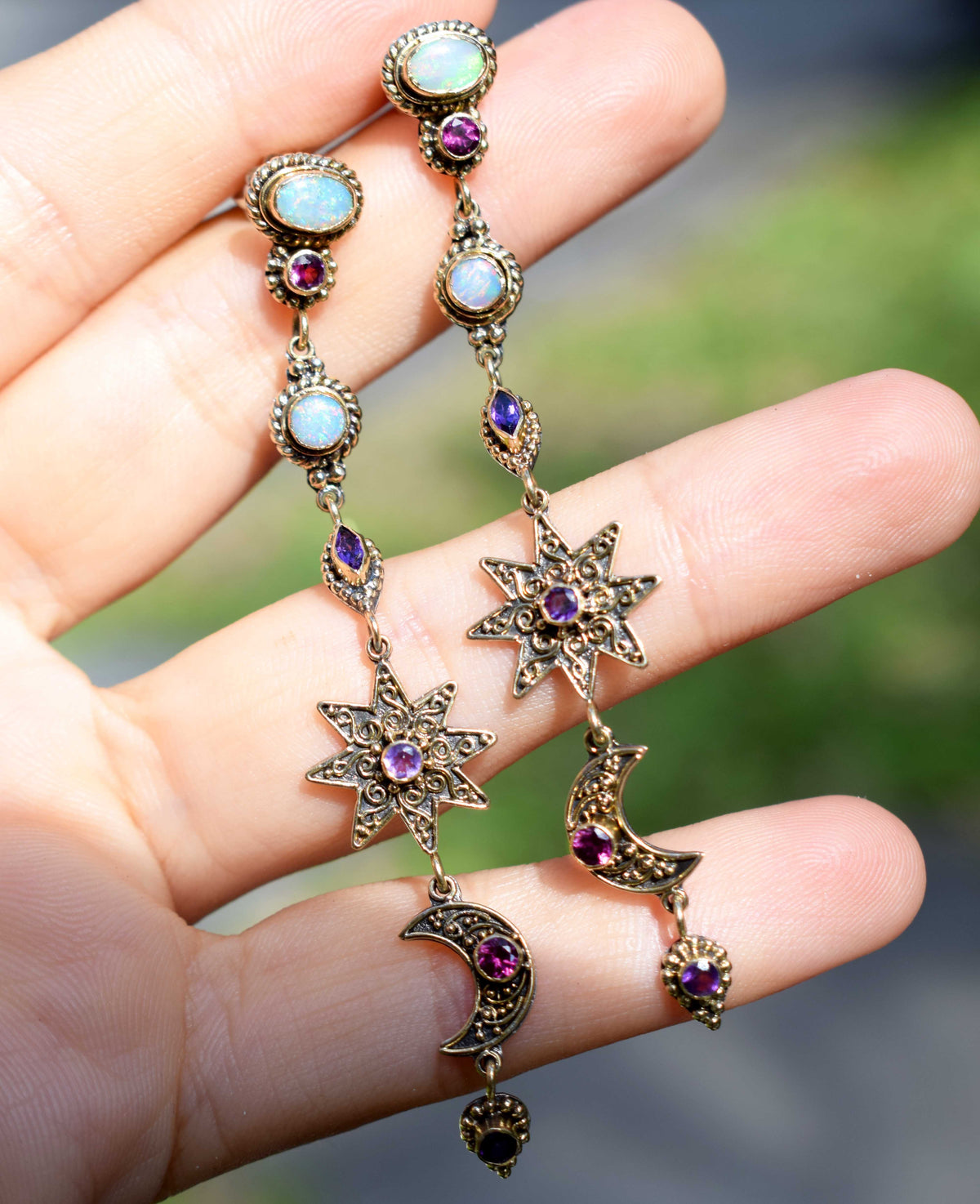 Aros constelaciones Opalo y Amatista