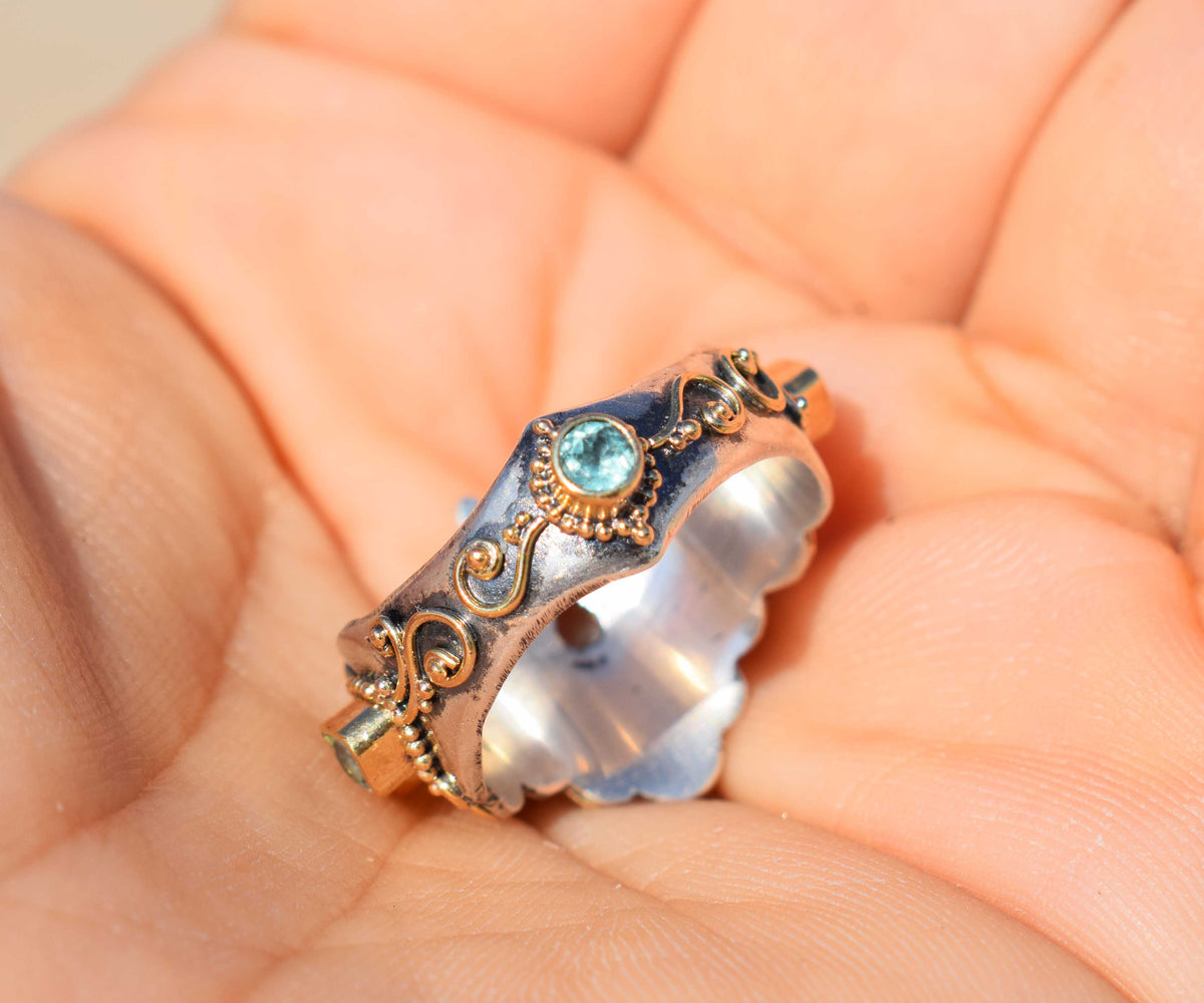 Anillo Magic Lotus Aguamarina