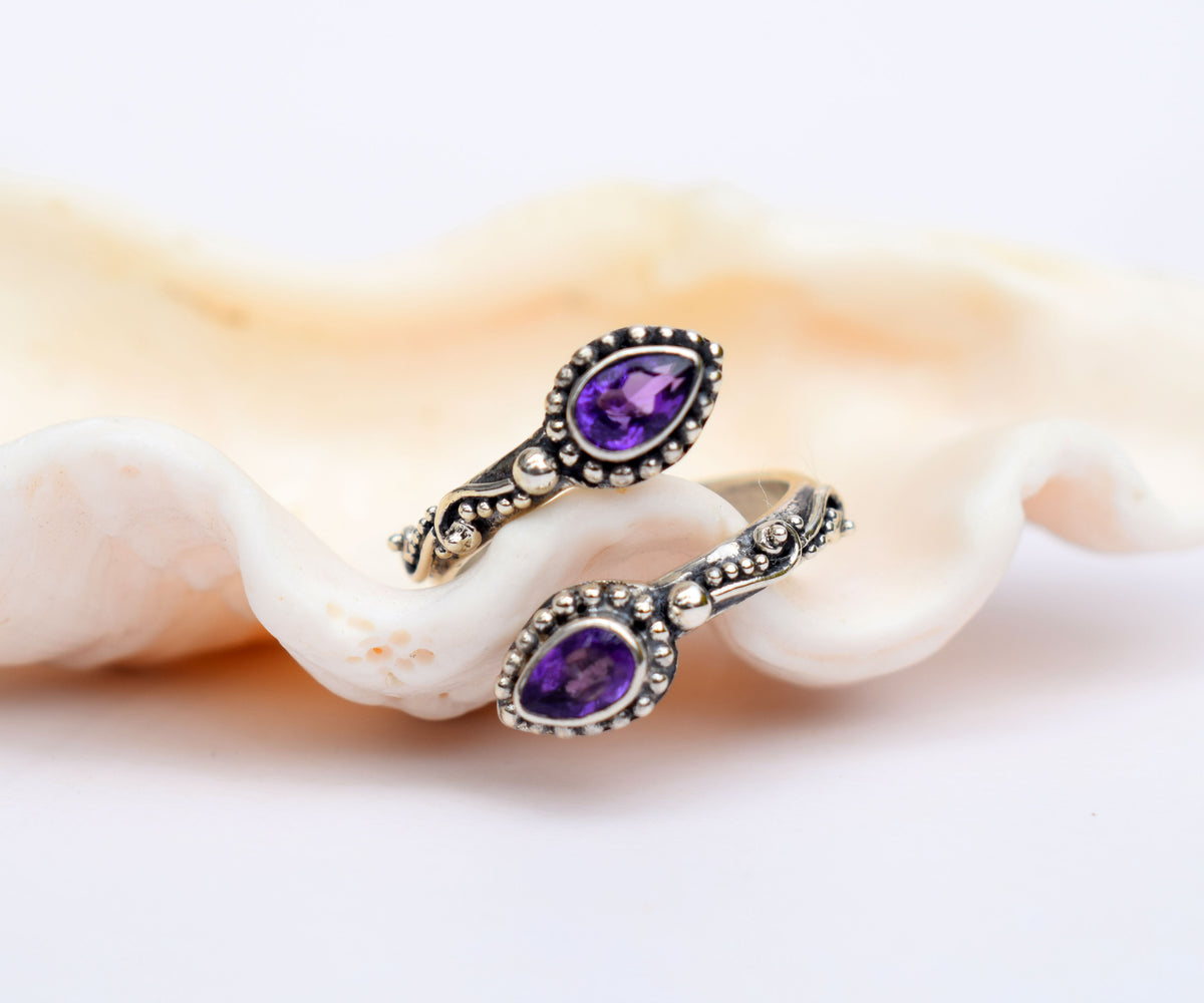 Anillo Pie Duo Amatista