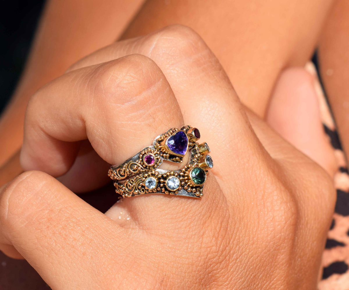 Anillo Roma Love Zafiro Rosa