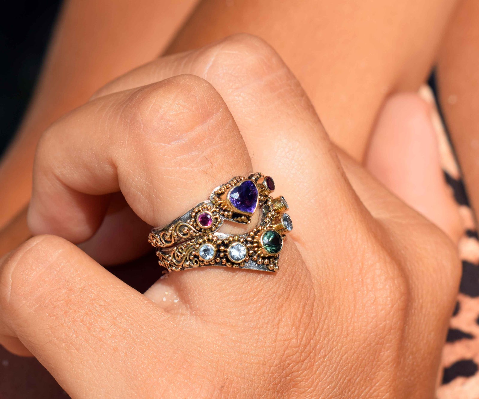 Anillo Roma Love Zafiro Rosa