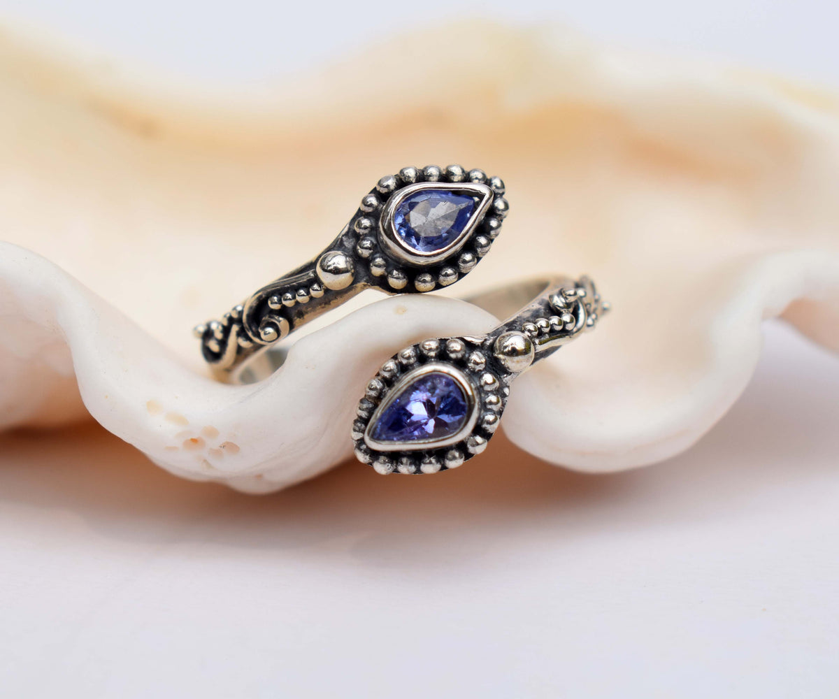 Anillo Pie Duo Tanzanita