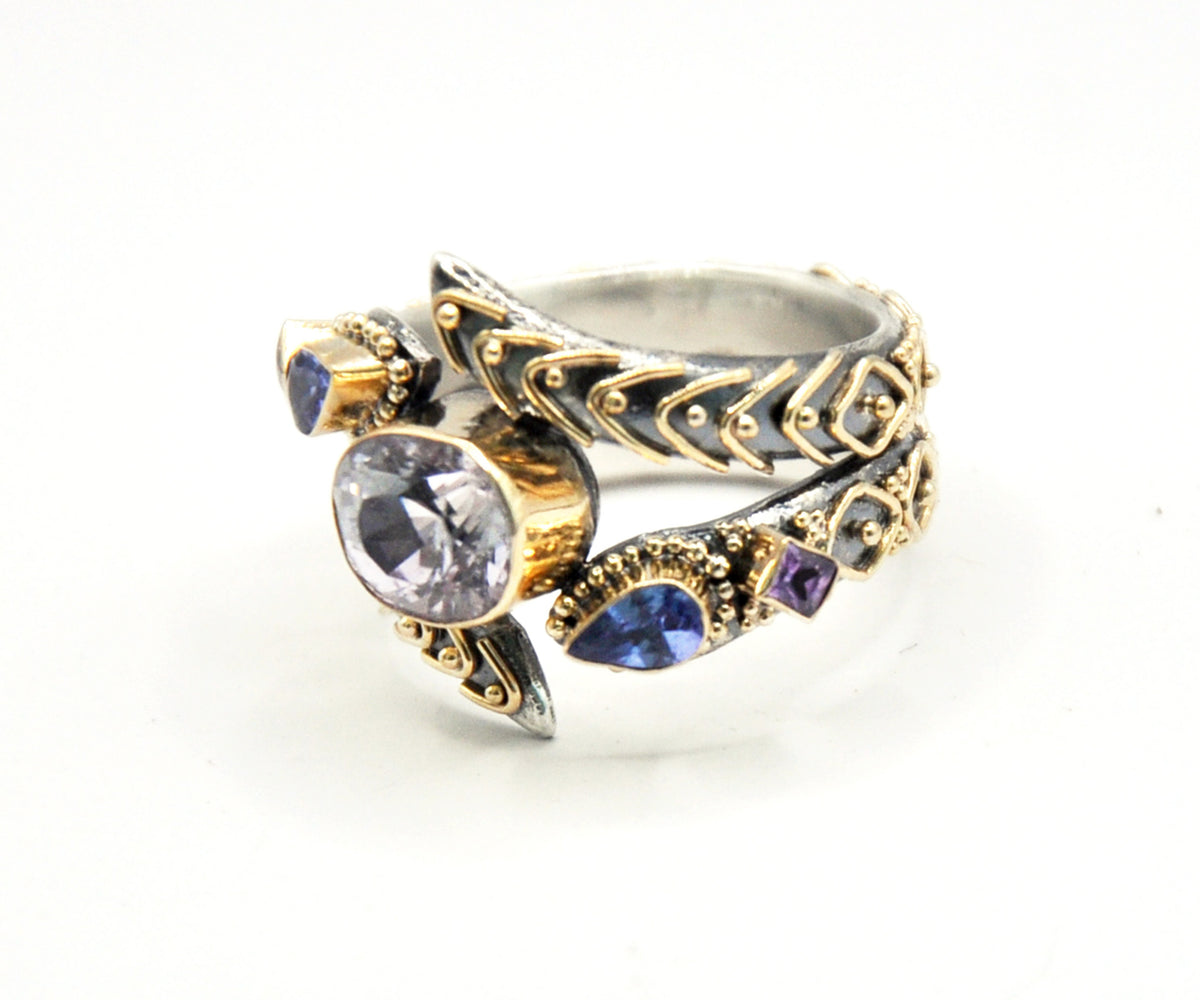 Anillo Kundalini Polaris kunzita