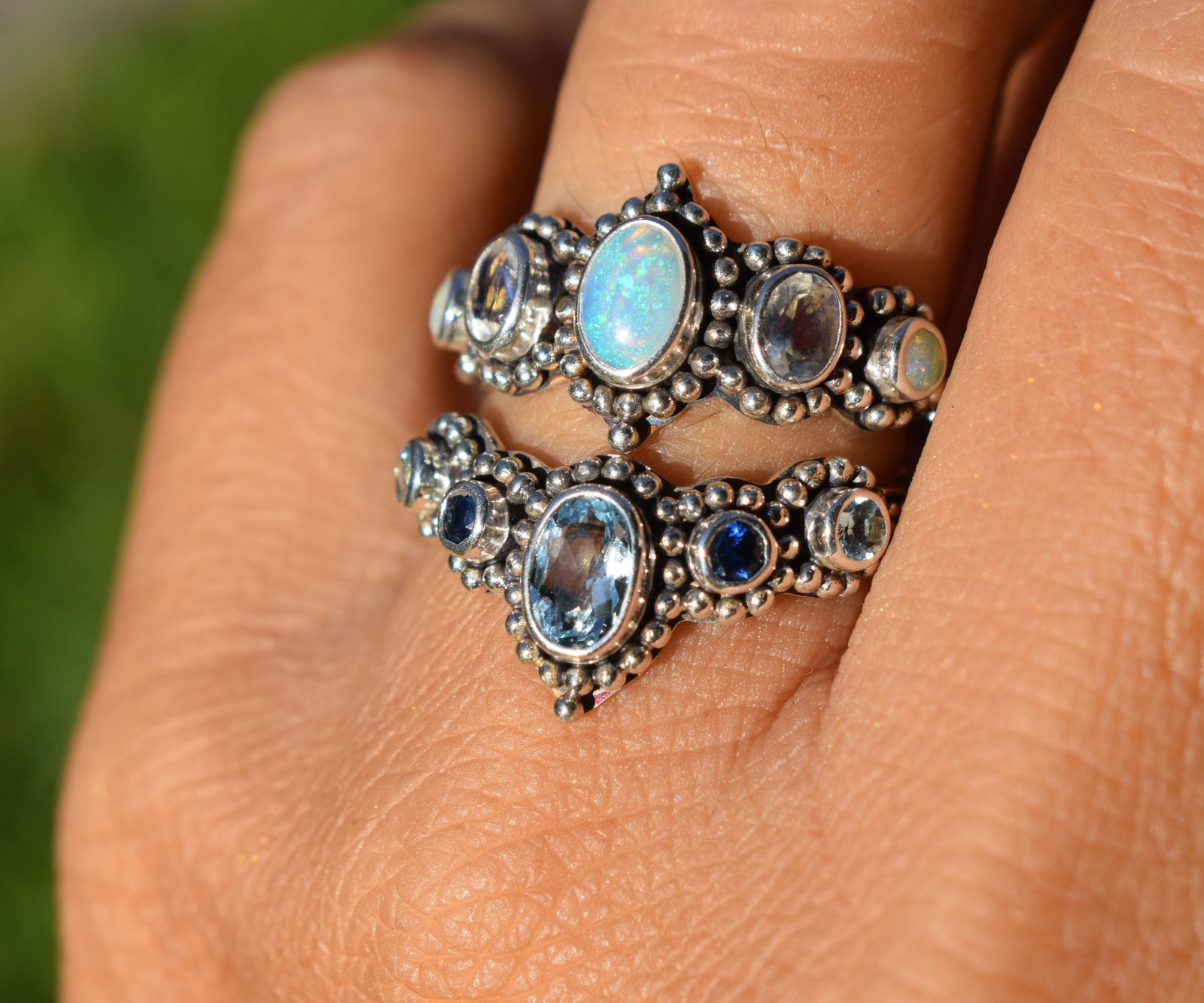 Anillo Petra Fusión Aguamarina