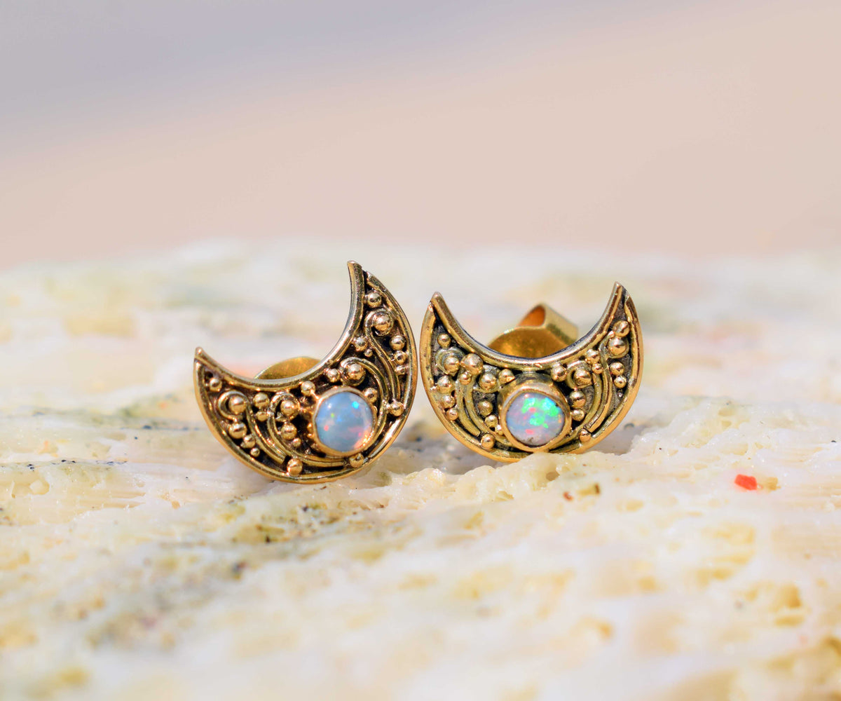 Aros Crecent Moon Opalo