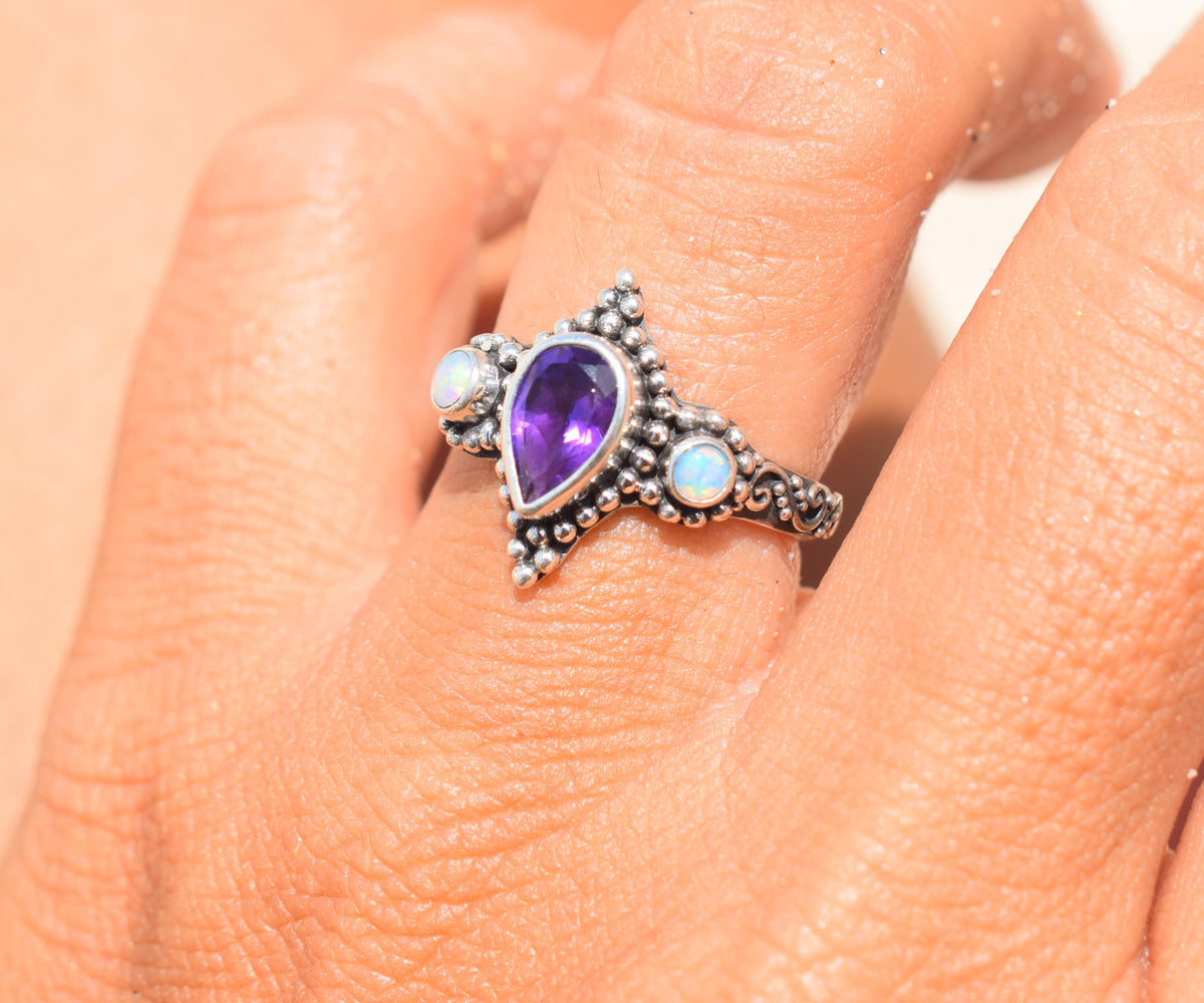 Anillo Roma Amatista Opalos