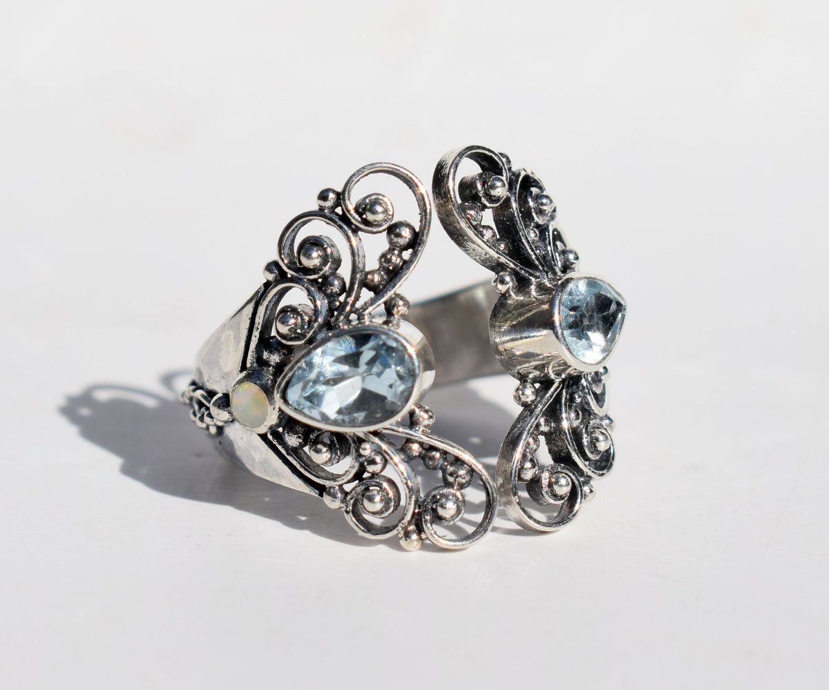 Anillo Open Butterfly Topacio