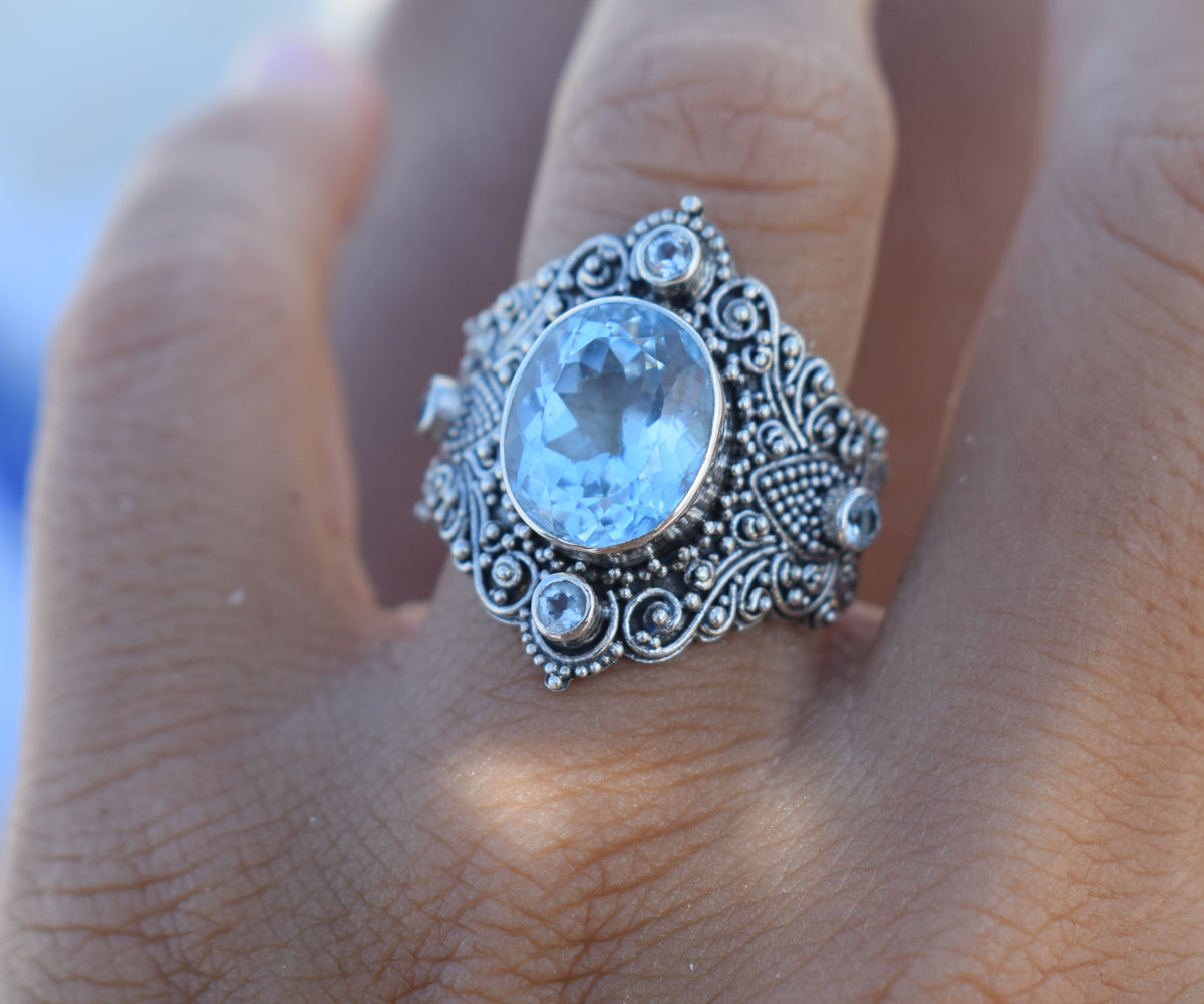 Anillo Lotus Big Topacio