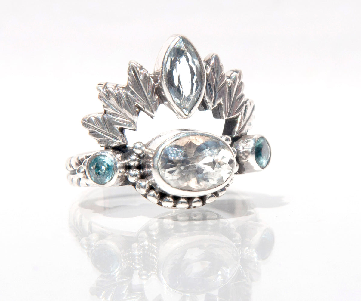 Anillo Pocahontas Aguamarina