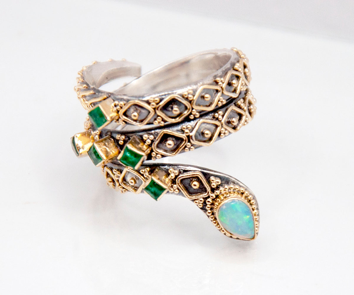 Anillo Kundalini Ópalo Esmeralda