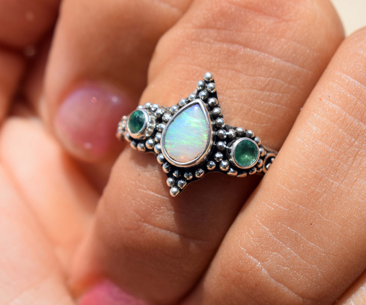 Anillo Roma Ópalo Esmeralda