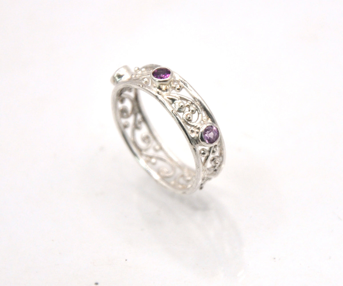 Anillo Basic Open Amatistas