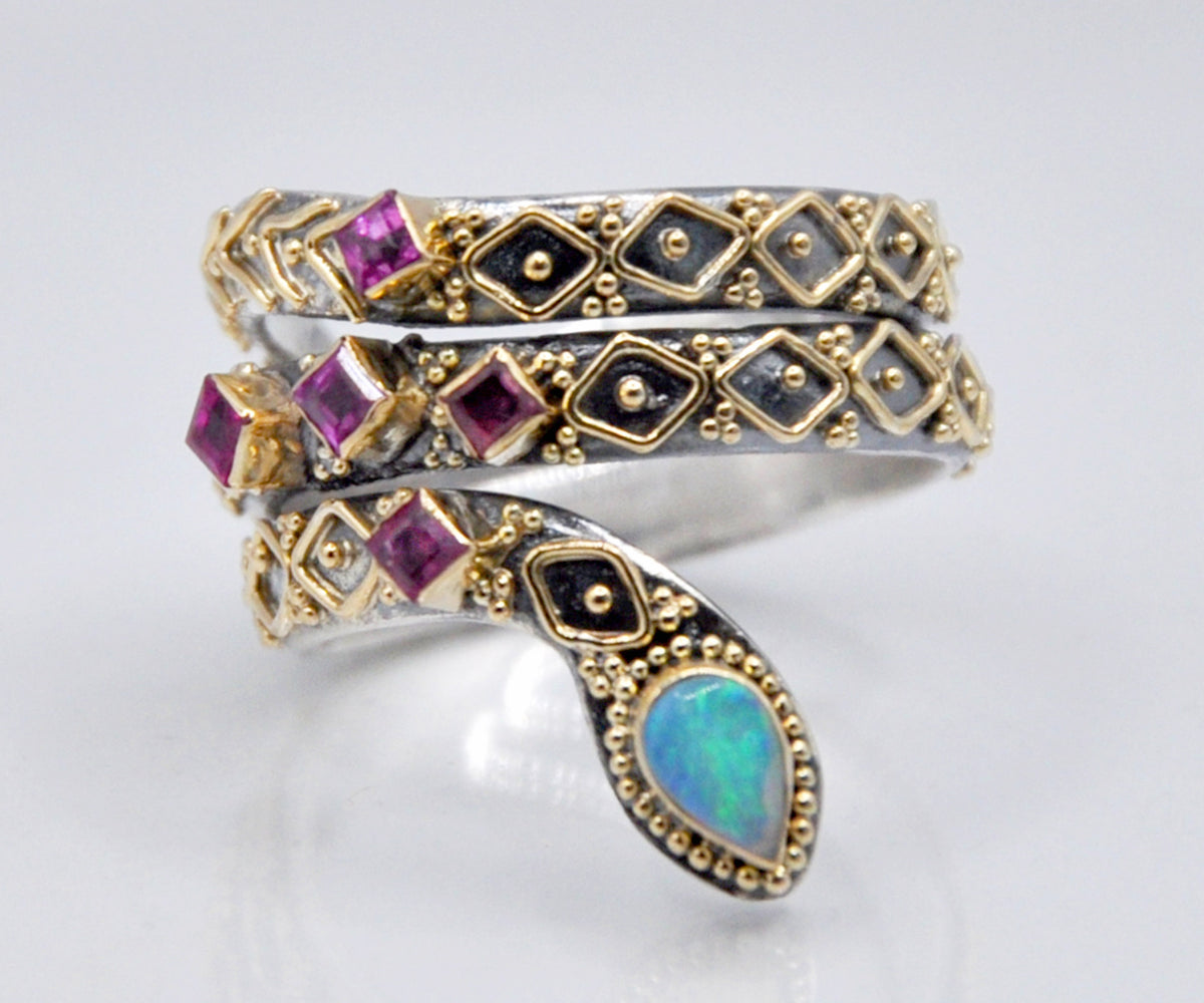 Anillo Kundalini Ópalo Rubi