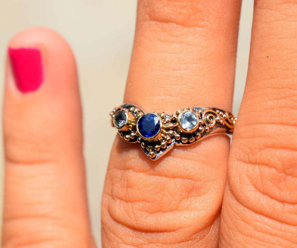 Anillo Pie Fusión Zafiro