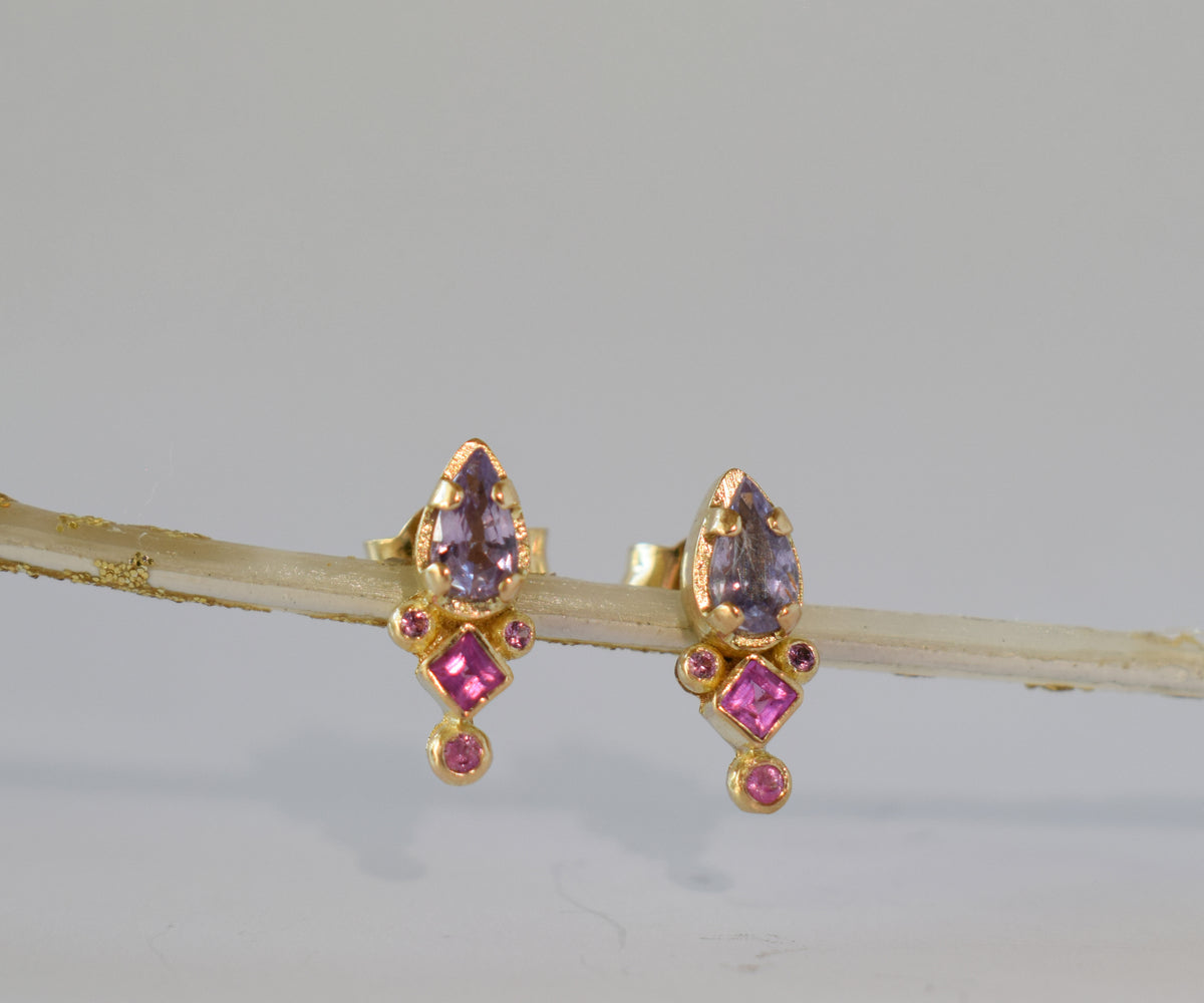 Aros Flor de Lis Pink