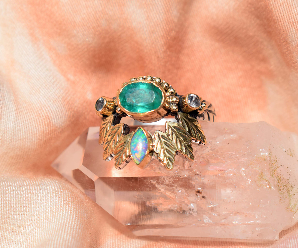 Anillo Pocahontas Esmeralda