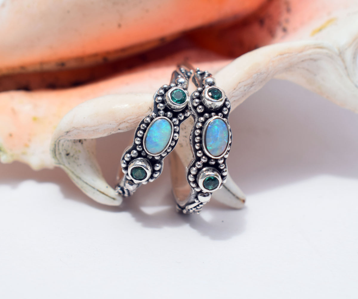 Argollas Roma Opalo Esmeralda