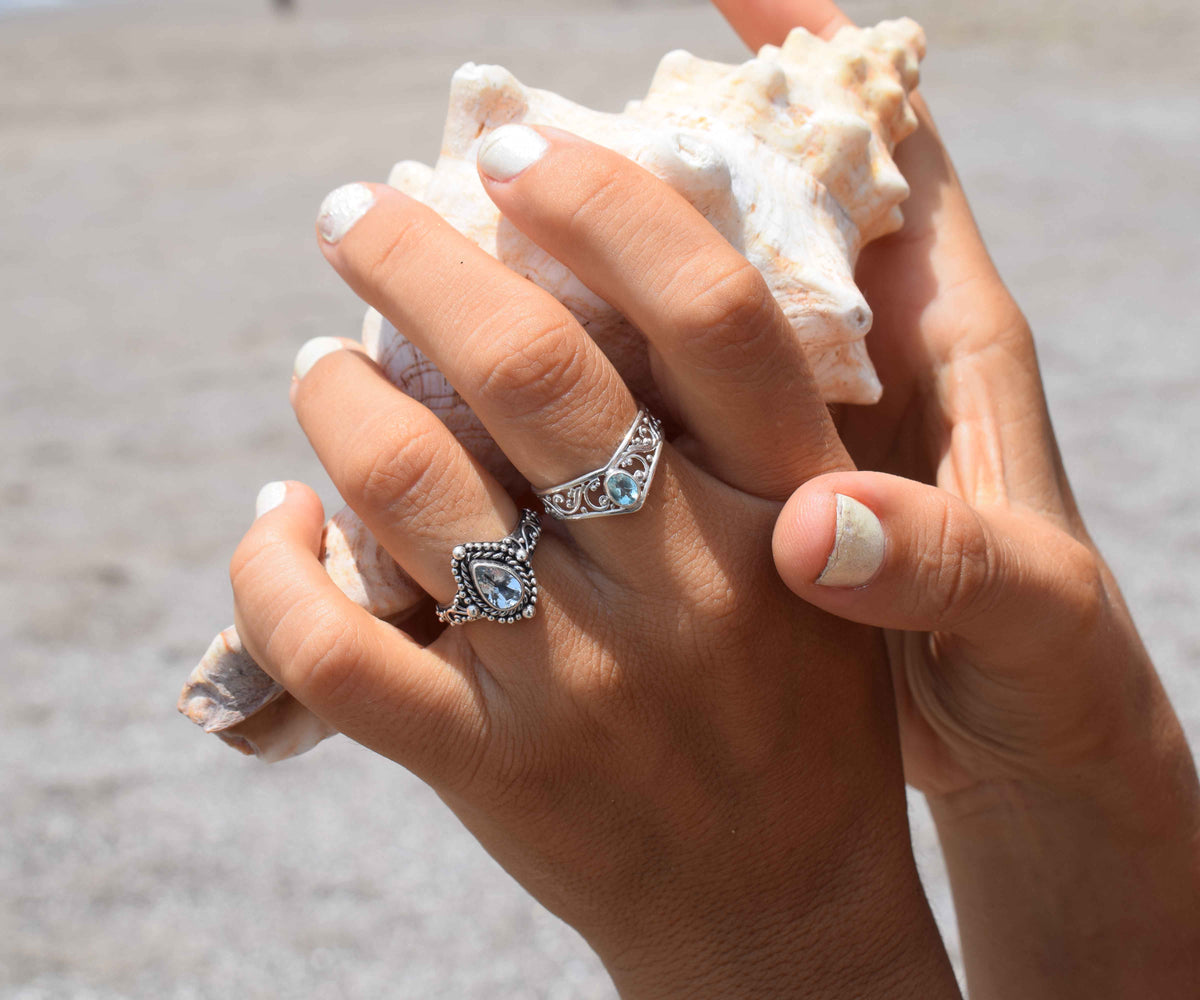 Anillo Fall in Love Aguamarina