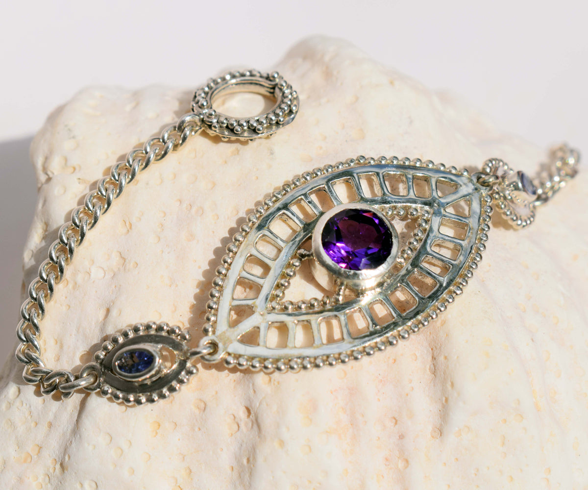 Pulsera ojito protector Amatista