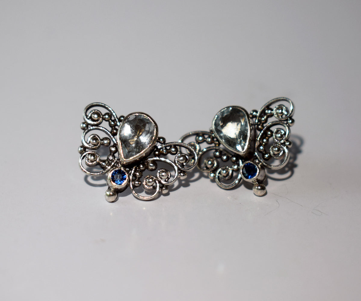 Aros Open Buterfly Aguamarinas