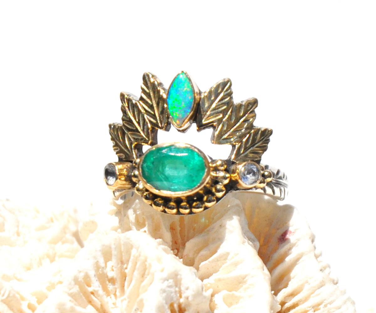 Anillo Pocahontas Esmeralda