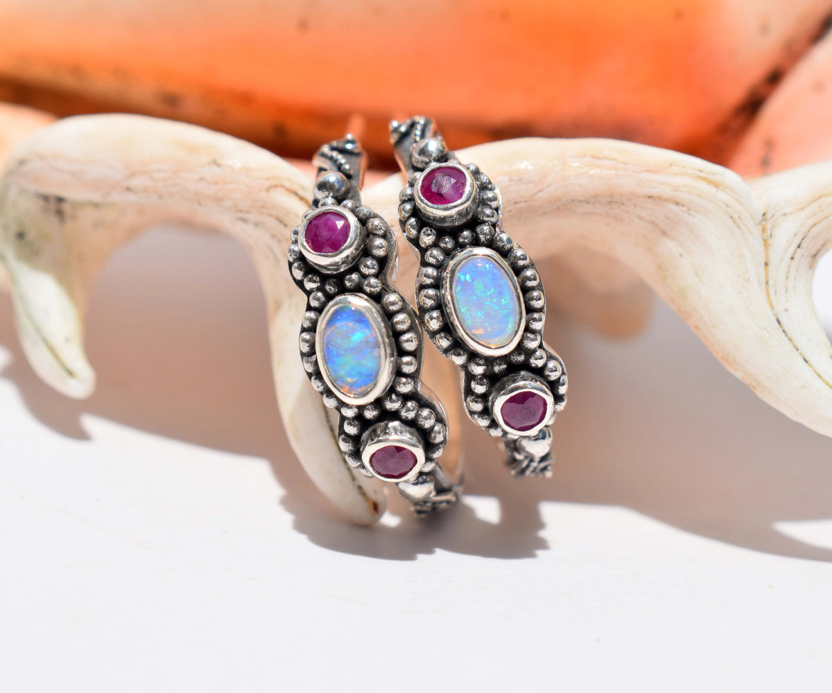 Argollas Roma Opalo Rubi