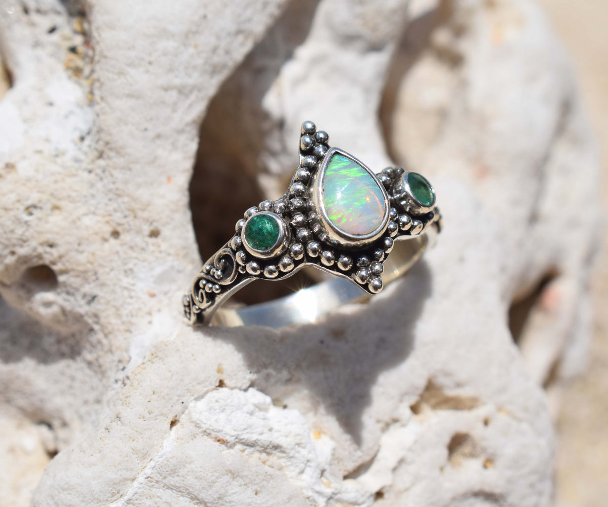 Anillo Roma Ópalo Esmeralda