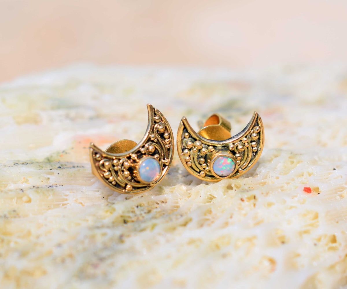 Aros Crecent Moon Opalo