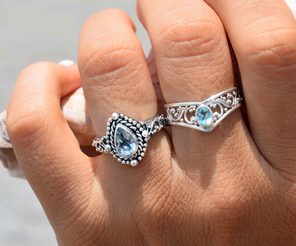 Anillo Fall in Love Aguamarina