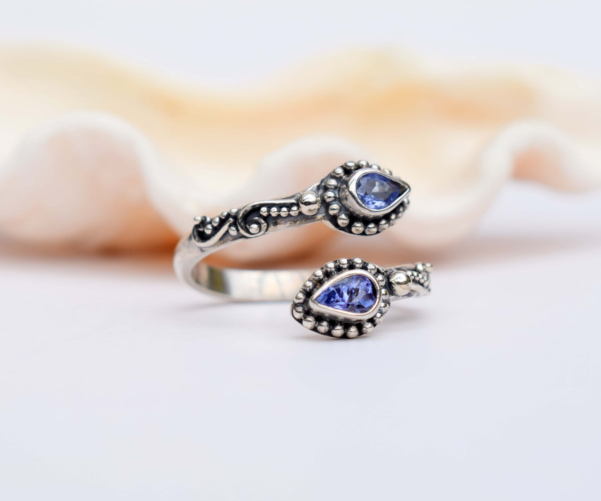 Anillo Pie Duo Tanzanita