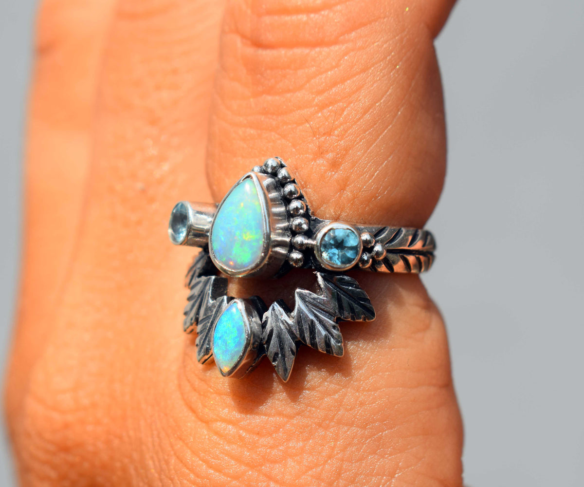 Anillo Pocahontas Opalo Mar