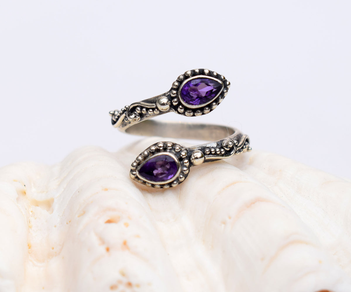 Anillo Pie Duo Amatista