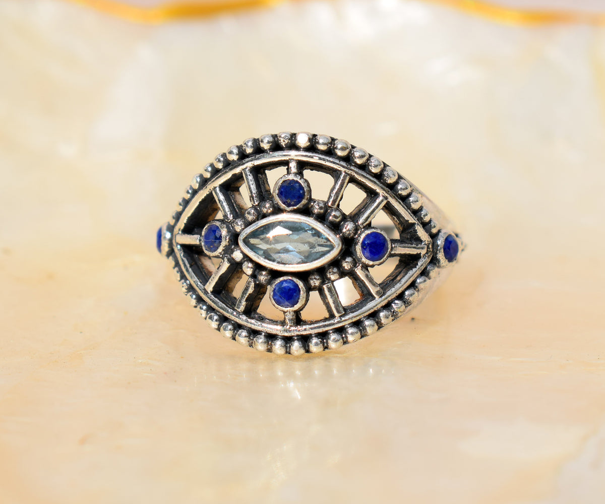 Anillo Tercer Ojo Aguamarina
