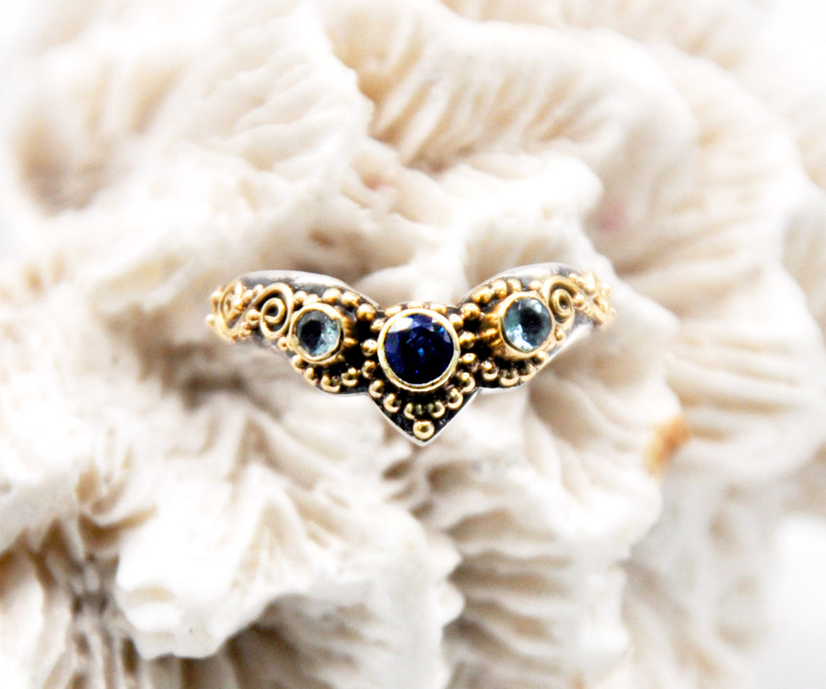 Anillo Pie Fusión Zafiro