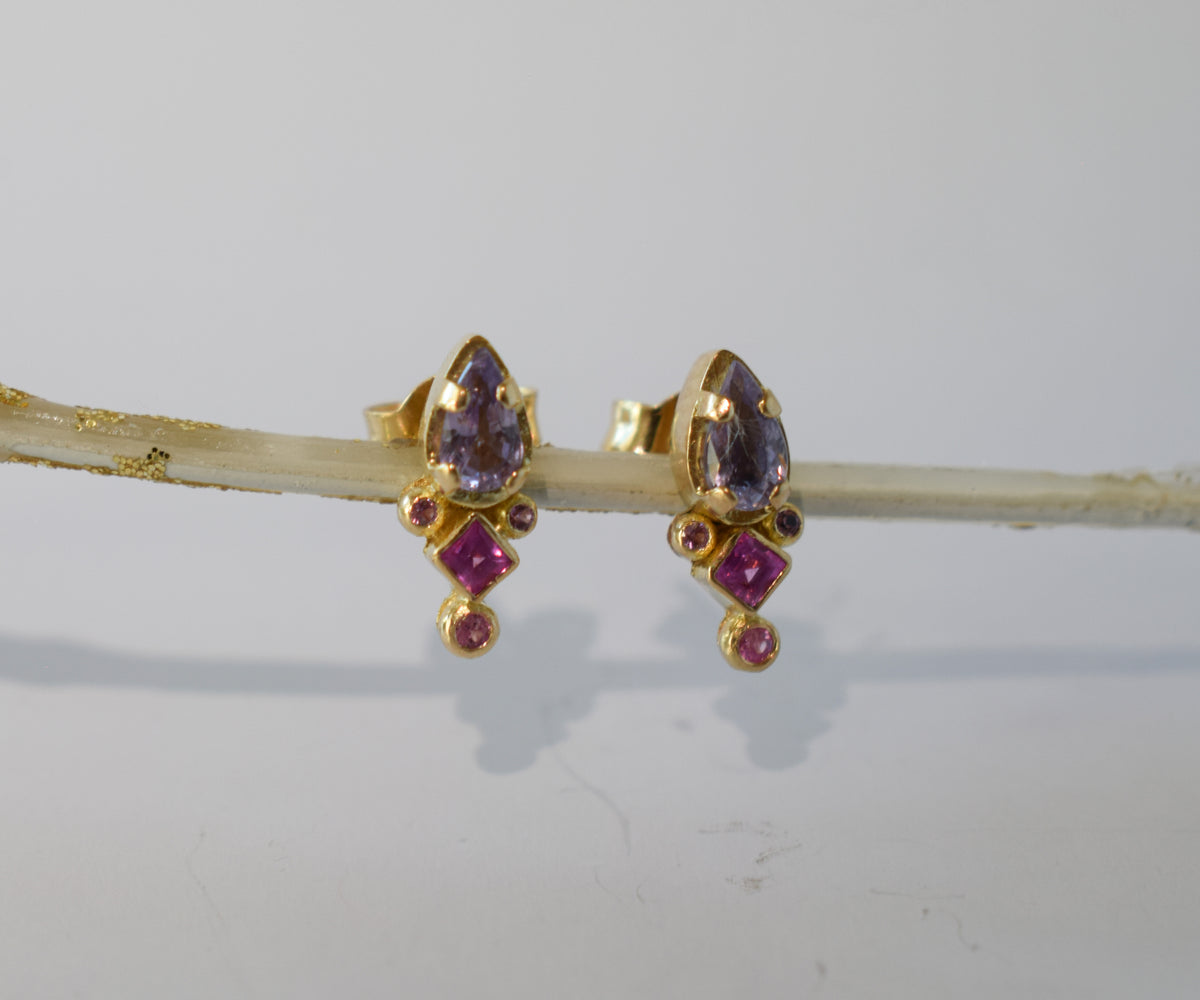 Aros Flor de Lis Pink