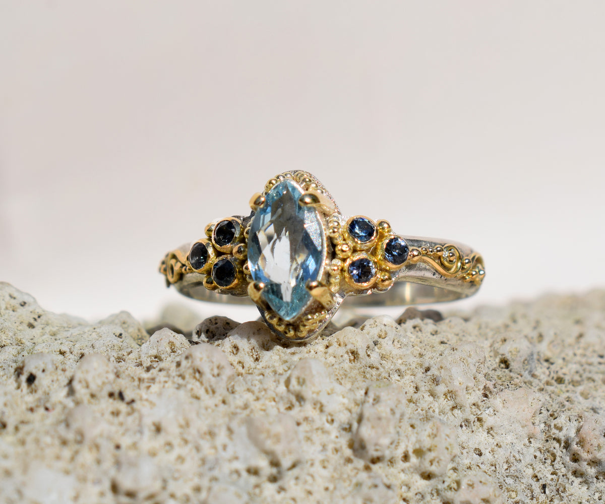 Anillo Eter Aguamarina