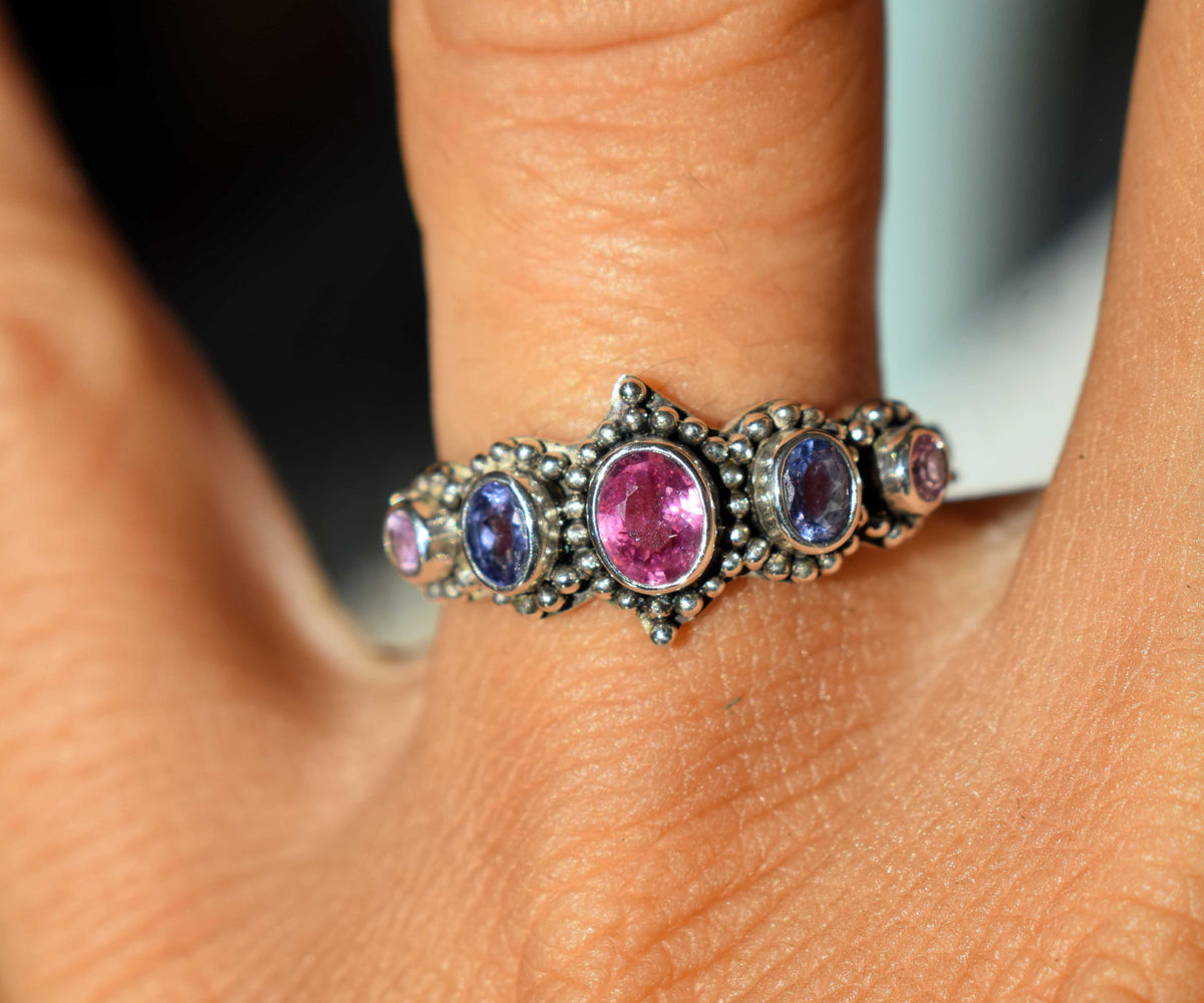 Anillo Petra Turmalina Rosa